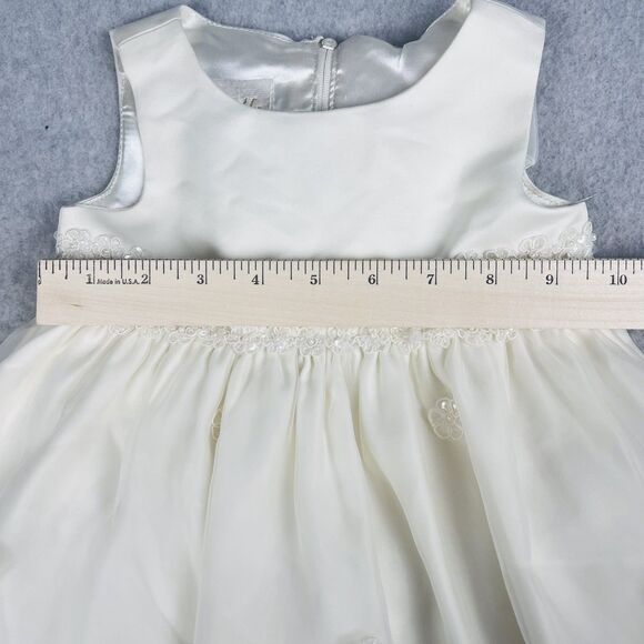 Cinderella Baby Dress 18M White Floral Embroidered Organza Special Occasion Gown - Picture 8 of 14